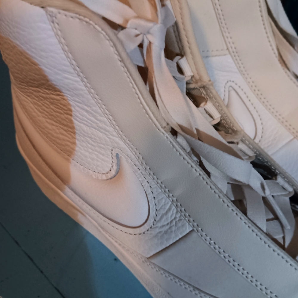Nike Blazer Mid '77 High-Top Sneakers in Cream and White